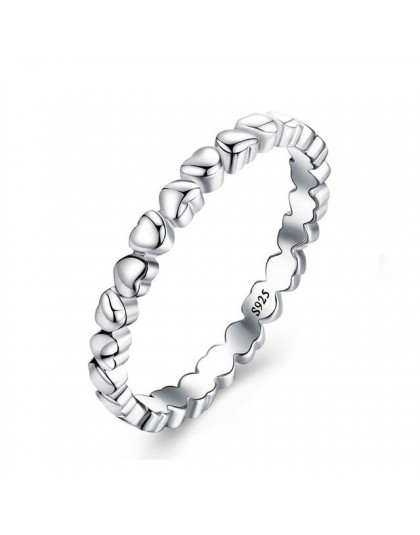 Dainish srebro 925 biżuteria pierścień z sercem wieczna miłość serce Ring Finger biżuteria boże narodzenie i prezent na walentyn