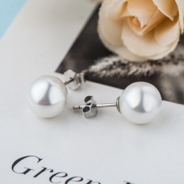 Cellacity klasyczna okrągła płytka kolczyki dla kobiet biały różowy srebrny 925 biżuteria wdzięku delikatne kolczyki Party preze
