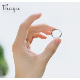 Thaya S925 srebrne pierścionki dla par drugi brzeg Starry Design pierścionki dla kobiet mężczyzn Resizable Symbol miłość biżuter