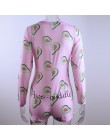 OMSJ nowa damska jesień piżamy piżamy śmieszne owoce drukuj z długim rękawem Skinny krótki kombinezon Casual śliczne świąteczne 