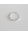 YPAY 100% prawdziwe 925 srebro Ring Finger INS proste geometryczne ciąg koraliki pierścionki dla kobiet luksusowa doskonała biżu