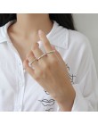 YPAY 100% prawdziwe 925 srebro Ring Finger INS proste geometryczne ciąg koraliki pierścionki dla kobiet luksusowa doskonała biżu