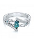 Cellacity moda luksusowa projektanta akcesoria Aquamarine pierścień dla kobiet srebro 925 biżuteria 3 kolory drążenia styl banki