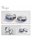 Thaya Van Gogh emalia pierścionki dla par gwieździste niebo księżyc s925 srebrny brokat pierścionki pierścionek zaręczynowy biżu