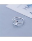 INZATT prawdziwe 925 Sterling Silver minimalistyczny geometryczny Hollow Line Wave pierścień otwierający dla eleganckich kobiet 