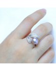 Barokowy tylko romantyczny i błyszczący pierścionek w kształcie liści 9-10mm biały różowy niebieski fioletowy słodkowodny pierśc