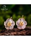 Lotus Fun prawdziwe 925 srebro kolczyki Handmade projektant biżuterii kwiat w deszczu moda Dangle kolczyki dla kobiet