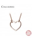 Colusiwei oryginalne 925 srebro proste minimalistyczne 3 kolor serce Choker naszyjnik dla damski łańcuszek ogniwo biżuteria prez