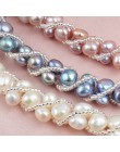 ASHIQI prawdziwa naturalna perła słodkowodna ręcznie robiona biżuteria zestawy i więcej naszyjnik bransoletka 925 srebrne kolczy