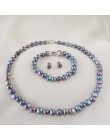 DMSFP100 barokowe zestawy biżuterii z pereł srebro 925 biżuteria z pereł zestawy naszyjnik/bransoletka/kolczyki dla kobiet