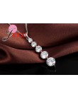 Hot moda 925 Sterling Silver luksusowe długi Tassel spadek naszyjnik kolczyki zestaw eleganckie kobiety ślub panny młodej biżute