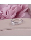 100% prawdziwe 925 srebrne pierścienie dla kobiet proste podwójne wieżowych Fine Jewelry zestawy ślubne pierścień ślub zaręczyny