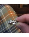 OMHXZJ hurtownia moda europejska kobieta mężczyzna wesele prezent biały z dziurką kwiaty liście 925 srebrny pierścień RR175