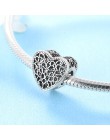 Nowy 925 Sterling Silver Fashion w kształcie serca wytłaczany wzór koraliki do biżuterii Fit oryginalny bransoletka typu charm p