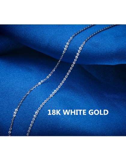 NYMPH oryginalne 18K biały żółty złoty łańcuch 18 cali au750 koszt cena naszyjnik wisiorek Wendding Party prezent dla kobiet [G1