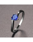 Cellacity 925 srebrny pierścionek z rubinem heart shape czerwony/niebieski kolor obrączki dla uroku kobiety moda biżuteria hurto