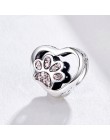 MOWIMO pies ślady Paw Trail Pet serce koraliki 925 srebro Fit oryginalna bransoletka Pandora piękna biżuteria dokonywanie BKC119