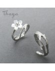 Thaya biały kwiat wiśni srebrny pierścionek s925 srebrny naturalny masa perłowa kwiat oddział pierścienie dla kobiet eleganckie 