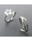 Thaya biały kwiat wiśni srebrny pierścionek s925 srebrny naturalny masa perłowa kwiat oddział pierścienie dla kobiet eleganckie 