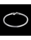 LEKANI oświadczenie 925 srebro 4mm wąż łańcuch bransoletka dla kobiet dziewczyna najnowszy Fine Jewelry