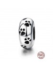 MOWIMO pies ślady Paw Trail Pet serce koraliki 925 srebro Fit oryginalna bransoletka Pandora piękna biżuteria dokonywanie BKC119