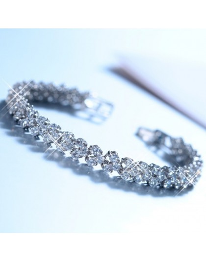2020 nowa luksusowa bransoletka w stylu Vintage kryształ z Swarovskis dla kobiet Charm bransoletki srebrne dla nowożeńców mała b