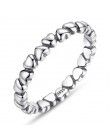 BISAER 925 srebro srebrne dla zakochanych serca obrączka biżuteria gwiazdka ślady srebro 925 obrączki dla kobiet zaręczyny Anel