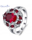 Cellacity srebrny 925 pierścionek dla uroku kobiet luksusowy projektant ruby ring finger Sapphire Aquamarine kobiety fine Jewelr