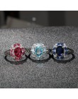 Cellacity srebrny 925 pierścionek dla uroku kobiet luksusowy projektant ruby ring finger Sapphire Aquamarine kobiety fine Jewelr