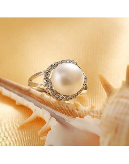 Duży rabat 925 sterling silver biżuteria na sprzedaż duże naturalne pierścionki z perłą na torebka damska pierścień regulowany b