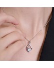 [Czarny AWN] Femme oryginalna 100% 925 Sterling Silver naszyjniki wisiorki biżuteria czarno-biały naszyjnik z kamienia kobiety B