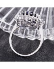 Cellacity modny okrągły pierścionek z szafirem dla kobiet srebrny 925 biżuteria z kamieni szlachetnych słonecznik księżniczka ro