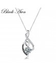 Czarny AWN Trendy Femme oryginalne 100% 925 srebro naszyjniki wisiorki biżuteria czarno-biały naszyjnik z kamienia kobiety Bijou