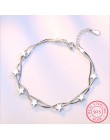 925 Sterling Silver Star bransoletki i Bangles nowa moda srebrny podwójna warstwa bransoletki i łańcuszki na rękę dla kobiet sre