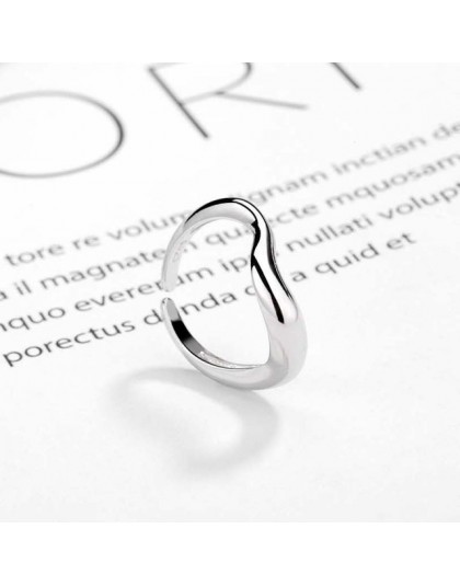 Silvology 925 Sterling Silver Double Loop Rings błyszczący multi-wear minimalistyczny elegancki Korea Rings dla kobiet modna biż