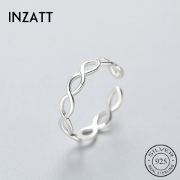 INZATT geometryczna dwe linie minimalistyczny pierścień 925 Sterling Silver dla kobiet urodziny moda biżuteria nowy 2018 prezent
