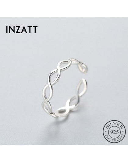 INZATT geometryczna dwe linie minimalistyczny pierścień 925 Sterling Silver dla kobiet urodziny moda biżuteria nowy 2018 prezent