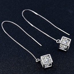 Jellystory 925 srebro kolczyki z geometrycznym kształtem cyrkon kamienie szlachetne dla kobiet biżuteria spadek kolczyk wesele p