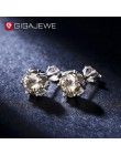 GIGAJEWE razem 1.2ct szampana diament Test przeszedł Moissanite srebrny kolczyk biżuteria kamień prezent dla dziewczyny cena pro