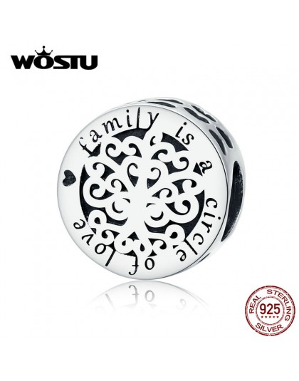 WOSTU 925 srebro kule rodzina jest koło miłość wisiorek Fit oryginalna bransoletka Charms srebro 925 biżuteria CQC1324