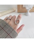 Nieregularne drążą elipsy 925 srebro pierścionki dla kobiet resizable handmade bague femme argent 925 accesorios biżuteria