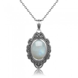 NASIYA klasyczny naturalny kamień księżycowy naszyjnik wisiorki 925 srebro biżuteria dla kobiet Party walentynki prezenty z łańc