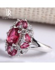 Bague Ringen Ruby pierścienie z kamieniami szlachetnymi dla kobiet oryginalne 925 srebro biżuteria pierścionek romantyczne kobie