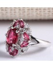 Bague Ringen Ruby pierścienie z kamieniami szlachetnymi dla kobiet oryginalne 925 srebro biżuteria pierścionek romantyczne kobie