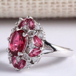Bague Ringen Ruby pierścienie z kamieniami szlachetnymi dla kobiet oryginalne 925 srebro biżuteria pierścionek romantyczne kobie