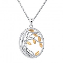 SA SILVERAGE 925 srebro drzewo życia wisiorek naszyjniki dla kobiet złoty kolor srebrny długi Maxi naszyjnik łańcuch Chokers