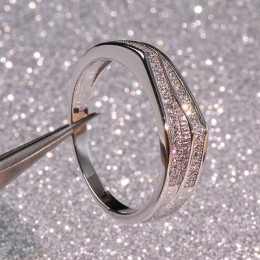 925 srebrny kolor Sterling VS1 diamentowy pierścionek dla kobiet 2 karaty Topaz Bizuteria Anillos kamień znaczek srebro 925 pude