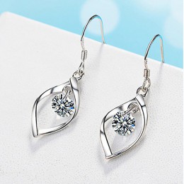 Jellystory Drop kolczyki dla kobiet biżuteria 925 srebrny kolczyk z cyrkoniami kamienie szlachetne wesele prezenty hurtowo