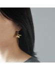 Lotus Fun prawdziwe 925 srebro kolczyki projektant biżuterii 18K złota elegancki kwiat magnolii Dangle kolczyki dla kobiet