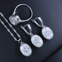 Bague Ringen 11 kolor do wyboru luksusowy design srebro 925 zestawy biżuterii dla kobiet w owalnym kształcie kamieni szlachetnyc